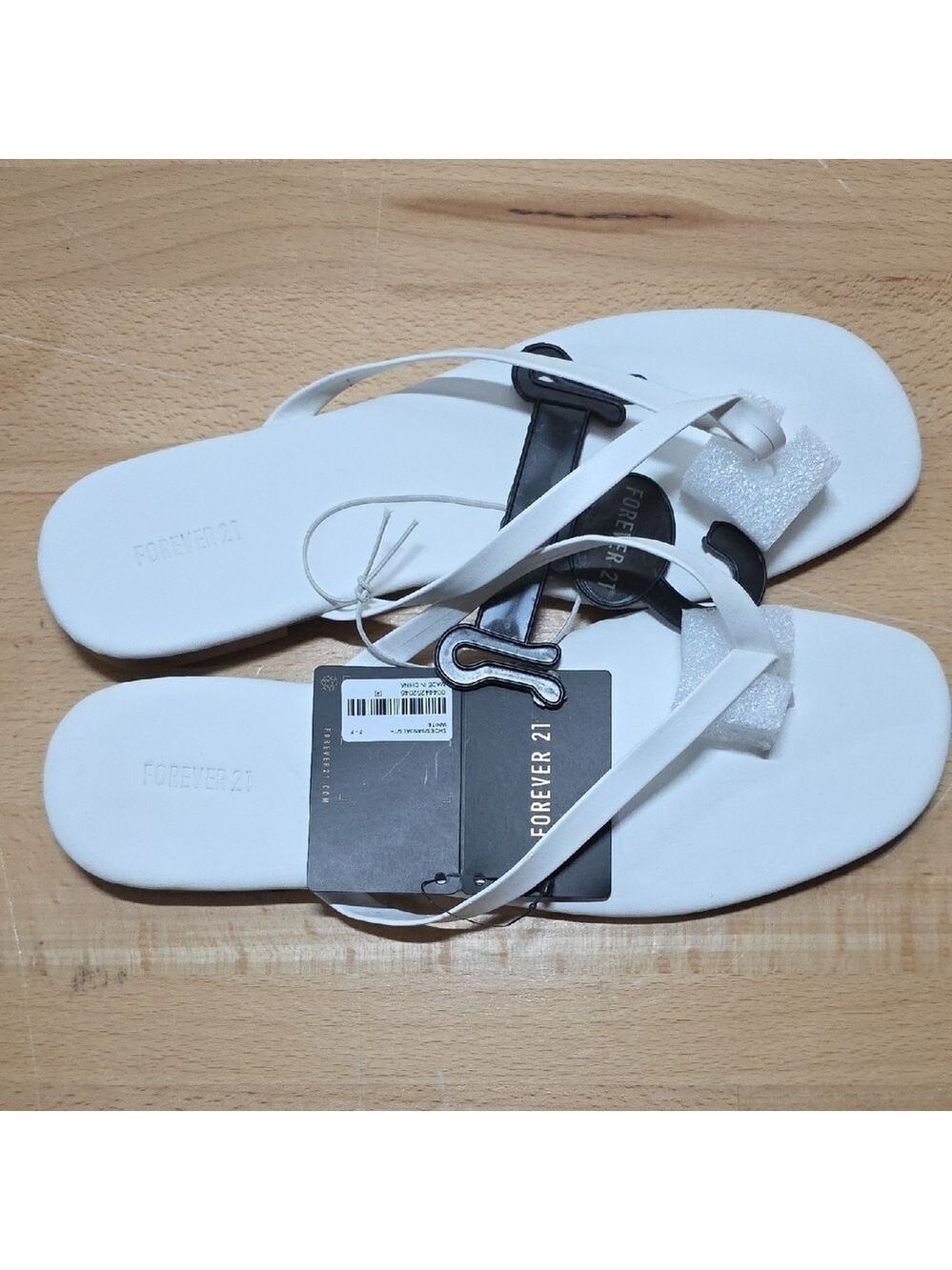 Forever 21 White Slip-On Sandals